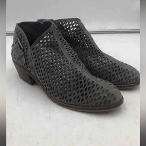 18.  Vince Camuto size 6 ankle booties leather gray accessories box